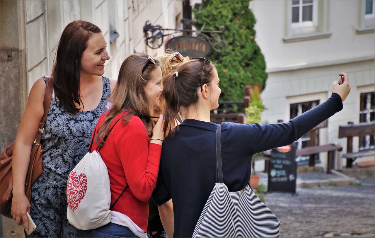 girls taking a selfie